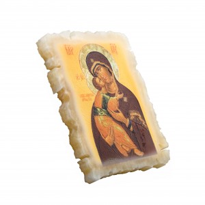 Икона на ониксе Владимирская Божья матерь