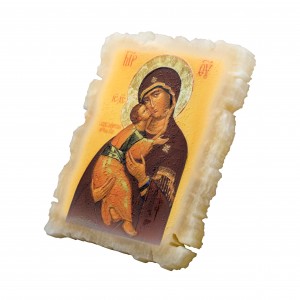 Икона на ониксе Владимирская Божья матерь