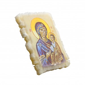 Икона на ониксе Иверская Божья матерь