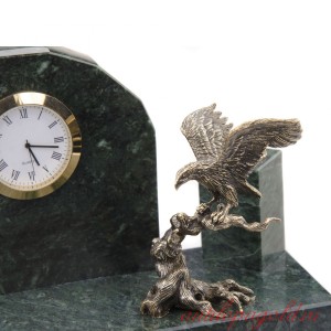 Настольный набор с часами Орел на коряге