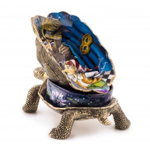 Шкатулка в виде черепахи с ручной росписью