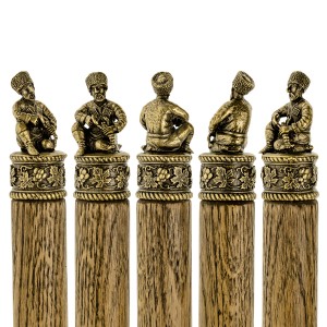 Коллекционный сувенирный набор шампуров (12шт.) с наконечником Кавказский зодиак
