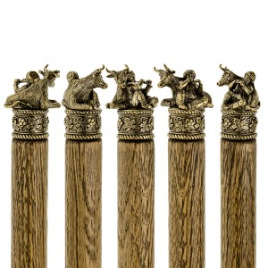 Коллекционный сувенирный набор шампуров (12шт.) с наконечником Кавказский зодиак