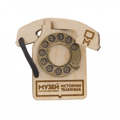 Магнит деревянный Музей телефонов