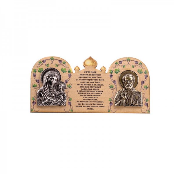 Деревянная иконка Богородица Казанская и Святитель Николай